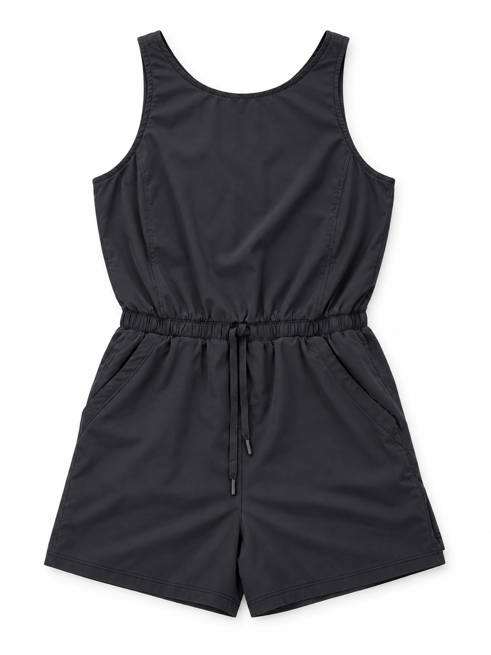 all in motion Black Sleeveless Drawstring Romper
